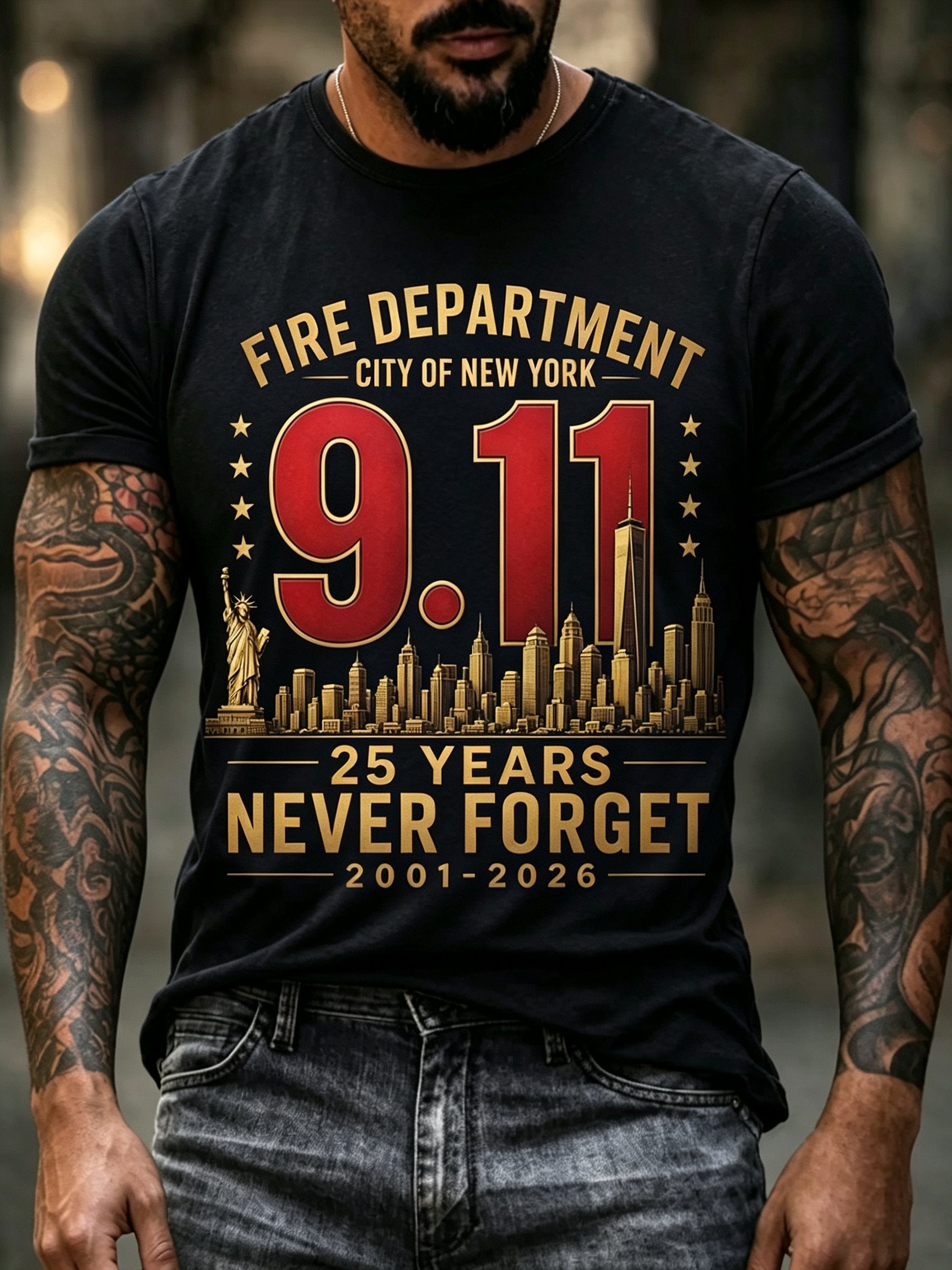 Men's 9.11 Never Forget Printed T-shirt